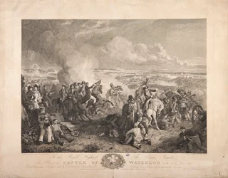 De Slag bij Waterloo, gegraveerd door John Burnet, 1819